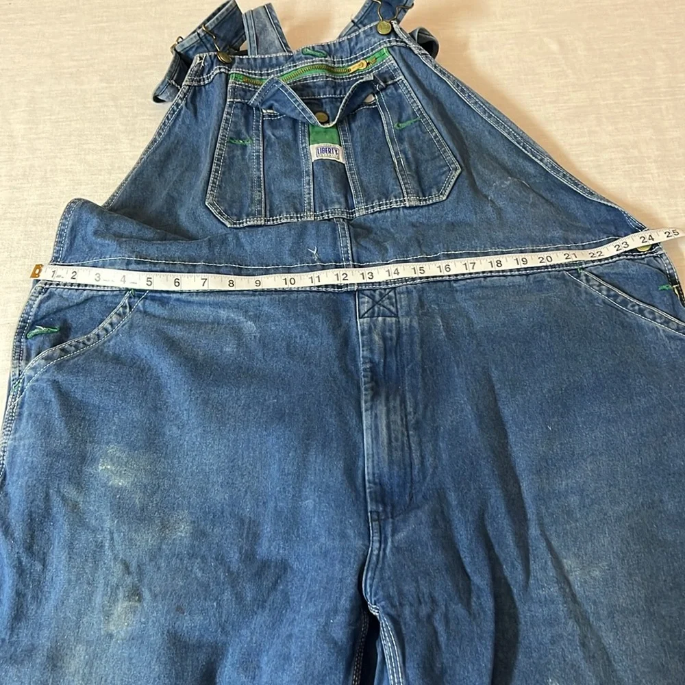 🌞 Liberty vintage blue distressed carpenter overalls utility pick apair men 49”w